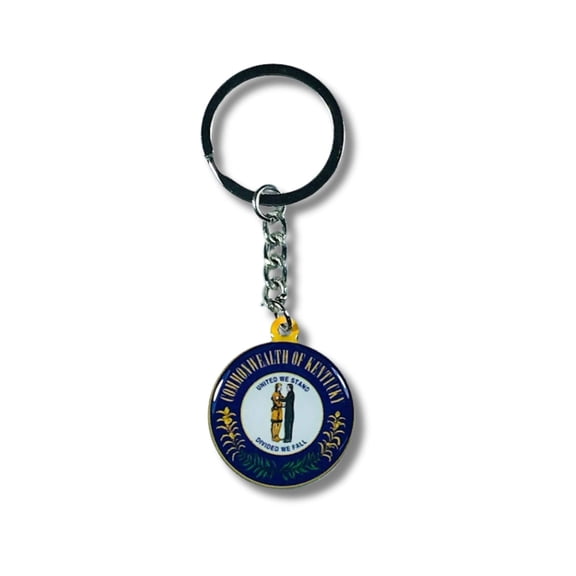 Metal Keychain - State Seal Kentucky - USA | 1.18-Inch (3 cm) Keychain for Bags, Keys, and More | Perfect for Showing Your State Pride