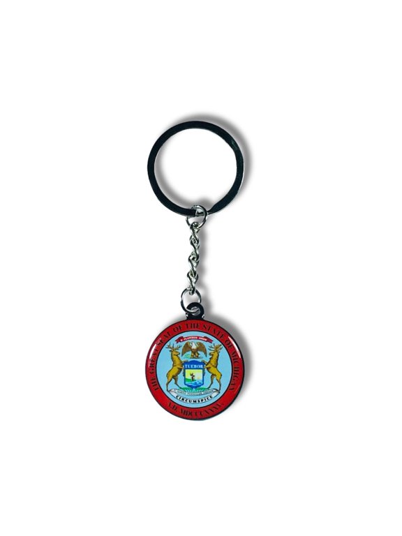 Metal Keychain - State Seal Michigan - USA | 1.18-Inch (3 cm) Keychain for Bags, Keys, and More | Perfect for Showing Your State Pride