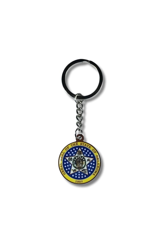 Metal Keychain - State Seal Oklahoma - USA | 1.18-Inch (3 cm) Keychain for Bags, Keys, and More | Perfect for Showing Your State Pride