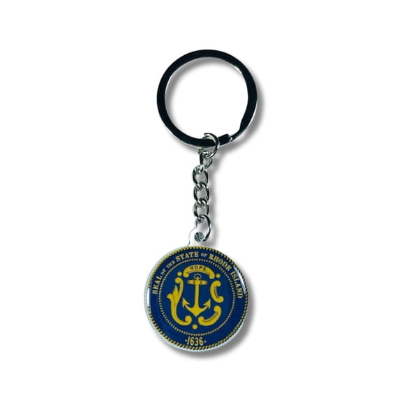 Metal Keychain - State Seal Rhode Island - USA | Everyday Carry Accessory, Travel Souvenir Gift, Collectible Keepsake