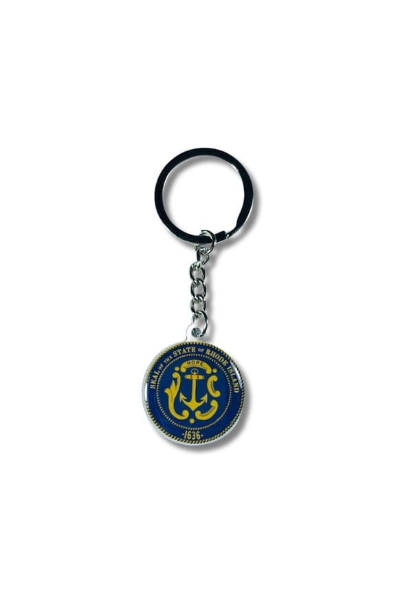 Metal Keychain - State Seal Rhode Island - USA | Everyday Carry Accessory, Travel Souvenir Gift, Collectible Keepsake