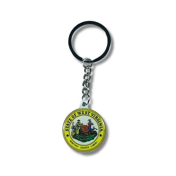 Metal Keychain - State Seal West Virginia- USA | Everyday Carry Accessory, Travel Souvenir Gift, Collectible Keepsake