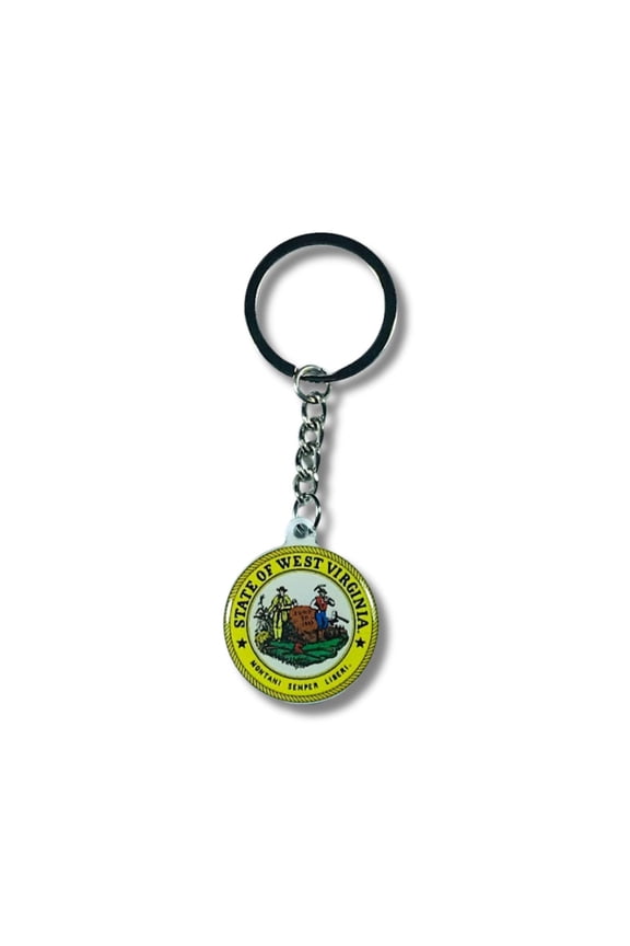 Metal Keychain - State Seal West Virginia- USA | Everyday Carry Accessory, Travel Souvenir Gift, Collectible Keepsake