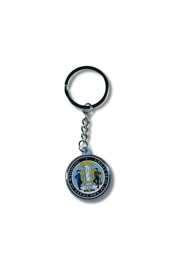 Metal Keychain - State Seal Wyoming - USA | Everyday Carry Accessory, Travel Souvenir Gift, Collectible Keepsake