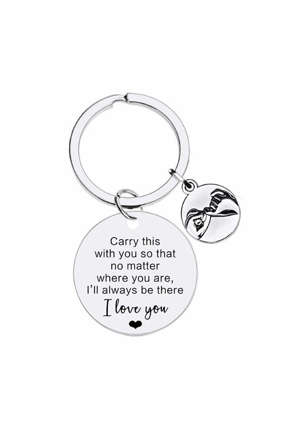 Metal Keychain with Novel Hook Design Family Bonding Inspirational Holiday Gift Personalized Engraved Keychain