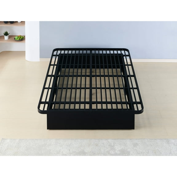 Metal King Bed Base - Construction. Modern Look. Provides Optimal Mattress Support. 16" High With Ample Under Area. Simple Setup Frame Material. Sleek And Contemporary. Tall Spacious Storage. Quick