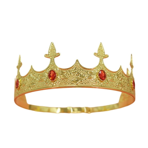 Metal King Crowns Tiaras with Gemstones for Men Cosplay Accessories for Weddings and Themed Parties Formal Event
