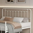 Metal King Size Headboard with White Metal Construction, Rustic