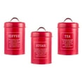 thumbnail image 1 of Metal Kitchen Canister Set Airtight Sugar Storage Jars Containers for Red, 1 of 8