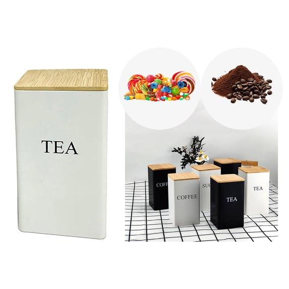 Metal Kitchen Canister Set for Coffee Tea Storage with Secure Airtight Lids and Classic Farmhouse Design