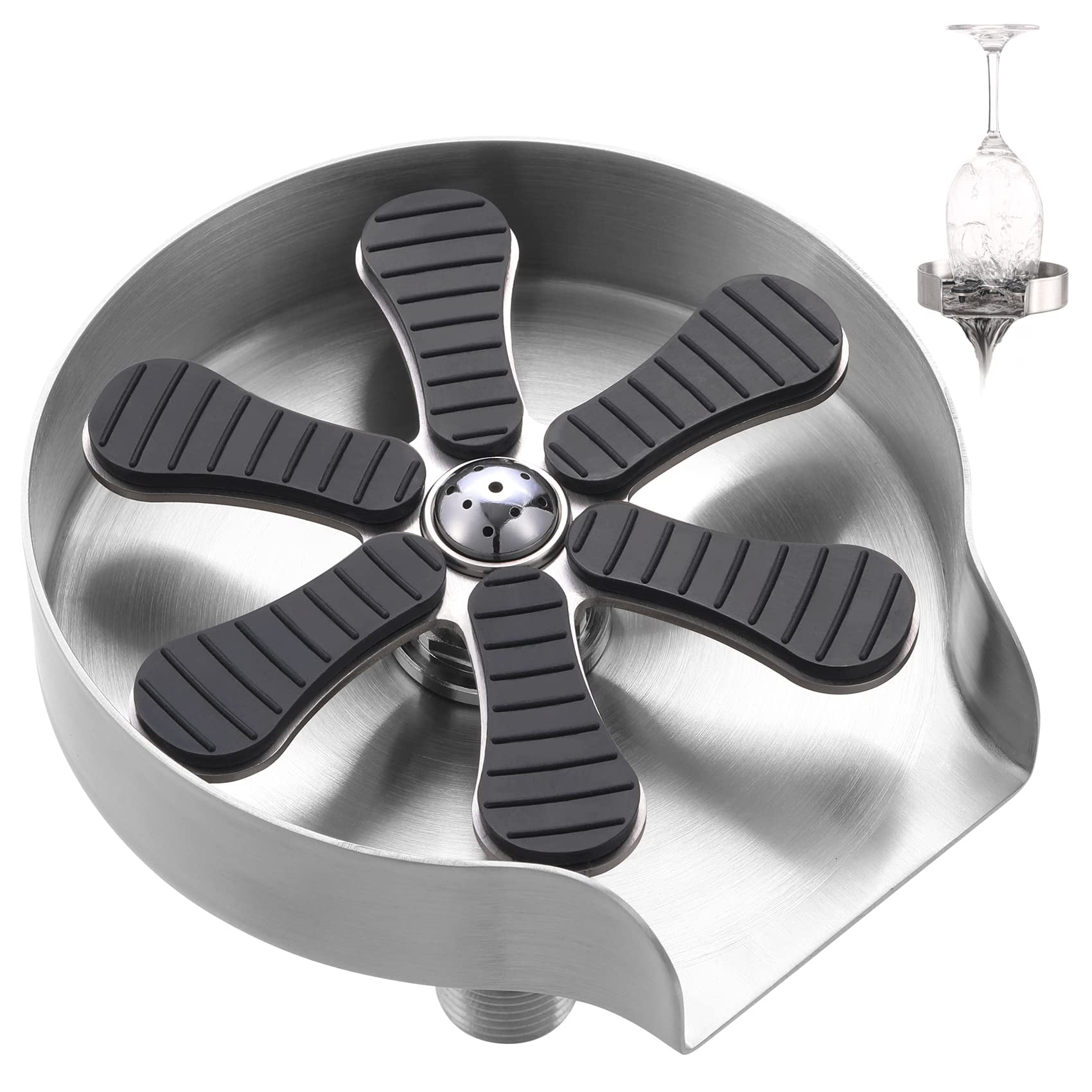 Metal Kitchen Sink Glass Rinser,Bottle Washer, Cup Cleaner, Faucet