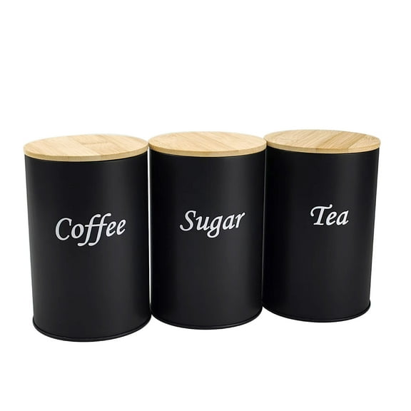 Metal Kitchen Storage Set Airtight Food Containers For Coffee Tea Countertop Organization Farmhouse Home