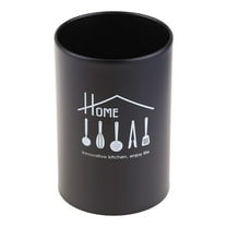 Metal Kitchen Utensil Holder ,Large Capacity Stainless Steel Cutlery Organizer for Spoons, Drainable Storage Rack with Multifunction Design, Silverware Caddy, Kitchen Storage Rack,Black,1PC