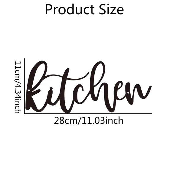 Metal Kitchen Word Wall Decor, Kitchen Metal Cutout Signs, Art Kitchen, Home Restaurant Dining Room Kitchen Wall Decor