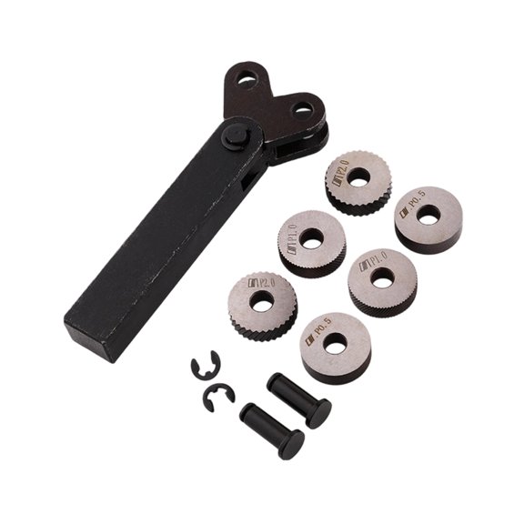 Metal Knurling Tool Set with Double Wheel Head, 96CR Steel Manual Texture Tool for Cylindrical Workpieces, Grip Pattern Cutting, and Repair Use