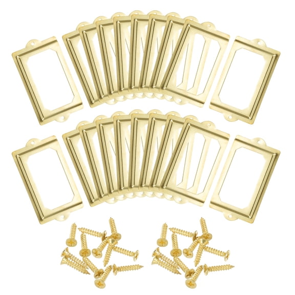 Metal Label Holders, 124x70mm 20Pack File Name Card Tag Label Frame, Gold Tone