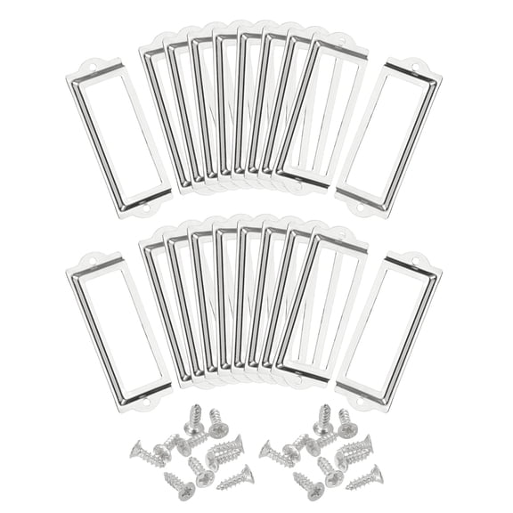 Metal Label Holders, 83x30mm 40Pack File Name Card Tag Label Frame, Silver Tone
