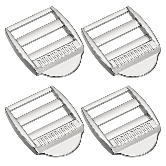 Metal Ladder Buckle Slider Tri-Glider Metal Adjustable Buckles, 4 Pack 19.5mm Inner Size, Silver Tone
