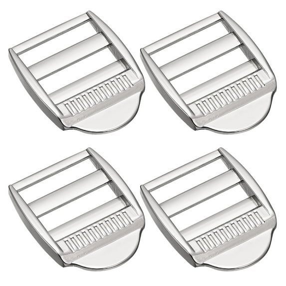 Metal Ladder Buckle Slider Tri-Glider Metal Adjustable Buckles, 4 Pack 19.5mm Inner Size, Silver Tone