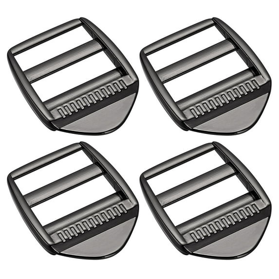 Metal Ladder Buckle Slider Tri-Glider Metal Adjustable Buckles, 4 Pack 25mm Inner Size, Gun-black