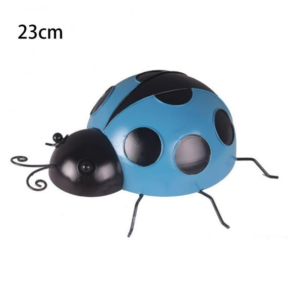 Metal Ladybug Wall-mounted Creative Perfect Gift Lovely Antirust Metal Beautifully Bling Color Home Decoration Wall Decor (Blue,23 X 23 X 7cm)