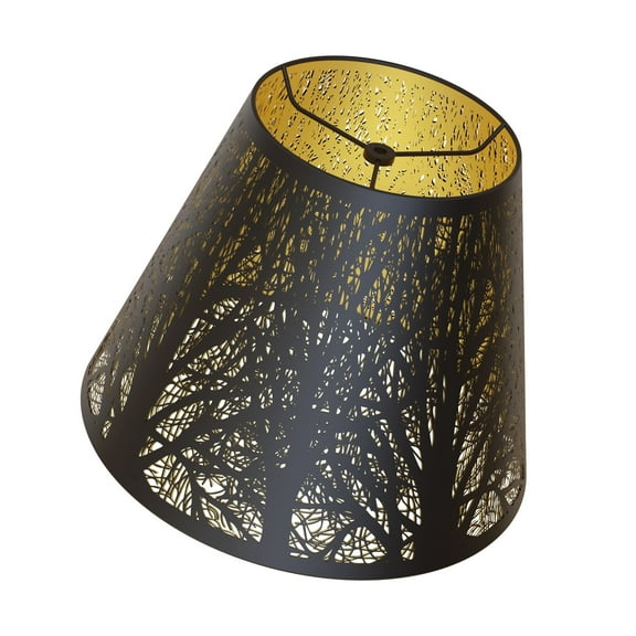 Metal Lamp Shade, SWAIFDEE Barrel Mini Lampshade cover for Table Lamp and Floor Light with Trees Pattern, 5X9X7in Spider
