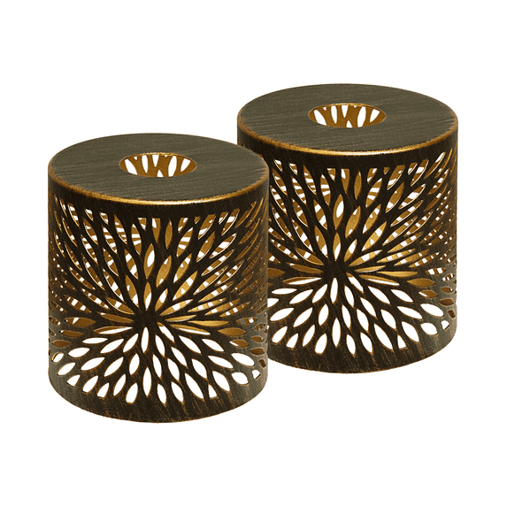 Cylinder Lamp Shades Set of 2 Metal Ceiling Lampshades, SWAIFDEE Minimalist Cylinder Hanging Lamp Cover, Pendant Light Shade Replacement Bronze 4.75×5"