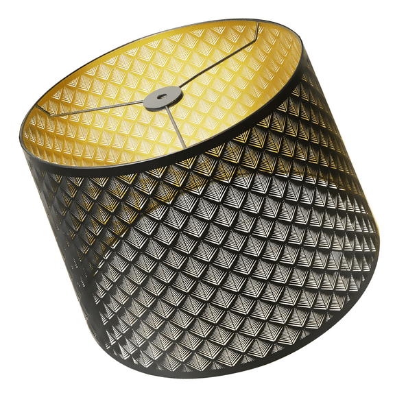 Metal Lampshades,SWAIFDEE Large Lamp Shades for Table Lamps,Drum Lamp Shades For Floor Lamps(Spider) Black Gold Lamp Cover 12x14x10in High