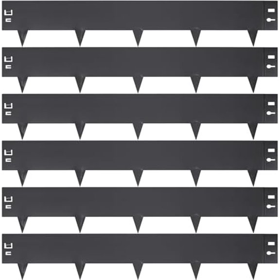 Metal Landscape Edging 42 Inch Strips, Steel Landscape Edging 9.4 Inch Depth, 6 Pack Hammer in Landscape Edging, Metal Edging for Landscaping$$Garden & Patio