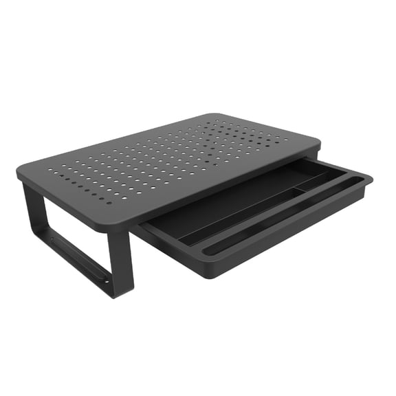 Metal Laptop Stand with Side Storage Desk Organizers for Laptop Printer