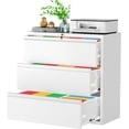 thumbnail image 1 of Metal Lateral File Cabinet with 3 Drawers, Lockable Filing Storage Cabinet for Office, Home, File Organization Cabinet for Letter/Legal, White, 1 of 8