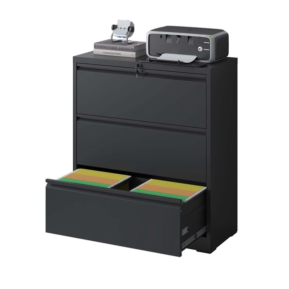 Metal Lateral File Cabinet with Lock Office Home Steel Vertical File Cabinet for A4 Legal/Letter Size