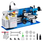 Metal Lathe 7x12 Inch, 550W Variable Speed Mini Lathe 50-2500 RPM with Movable Lamp for Metalworking & Precision Parts Processing