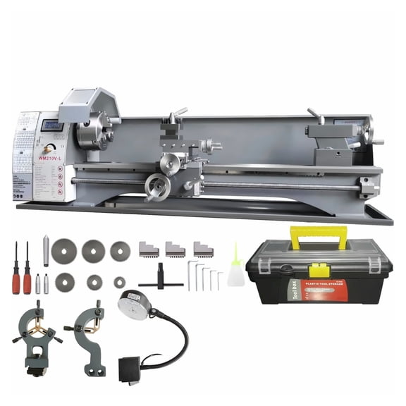 Metal Lathe Machine 750W, 7x29 inch Precision Benchtop Lathe, 0-2500 RPM Variable Speed, Metal Gears, with Tool Box for Metalworking & Precision Parts