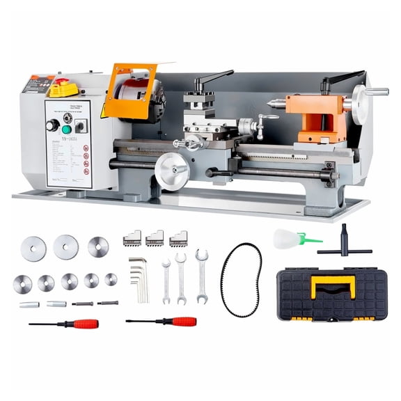 Metal Lathe Machine 7x14, 500W Benchtop Metal Lathe, 0-2200 RPM Variable Speed, Metal Gears, MT2 Taper, for DIY & Precision Parts