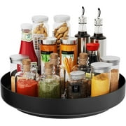 Metal Lazy Susan Turntable Organizer for Cabinet Storage Kitchen Countertop Bathroom Refridgerator Table Storage,13 Inch Black