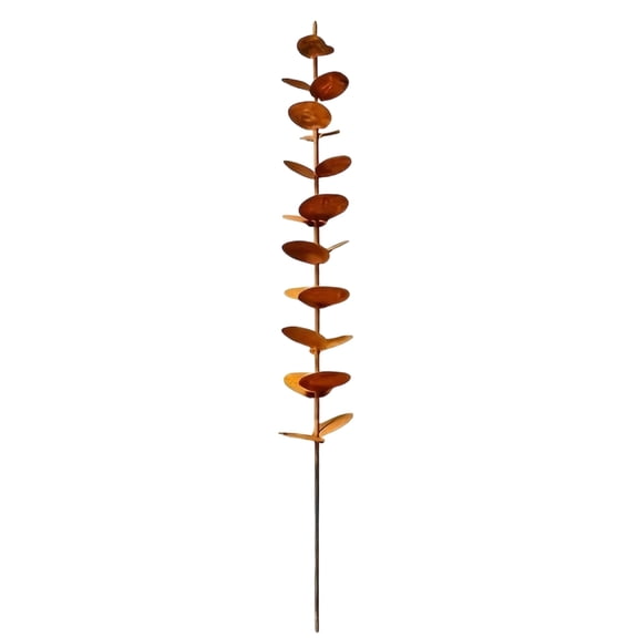 Metal Leaf Pot Insert Stake, Iron Single Stem Yard Piece for Flower Pot Display, Balcony Use, Indoor Placement, and Soil Entry, 14.76 in