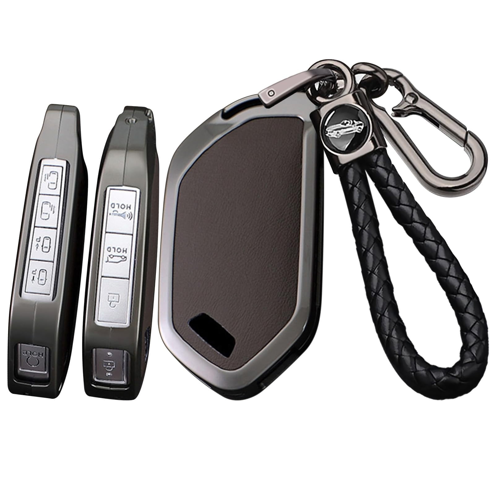 Zinc Alloy Leather Car Key Case For Kia Sportage 2023 2024 Ray Sorento Soul Telluride Cerato 2020 K5 K8 2022 Remote Key Holder - 34