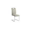 thumbnail image 1 of Metal & Leather Cantilever Style Side Chair with Chrome Base, Set of 2, Gray, 1 of 3