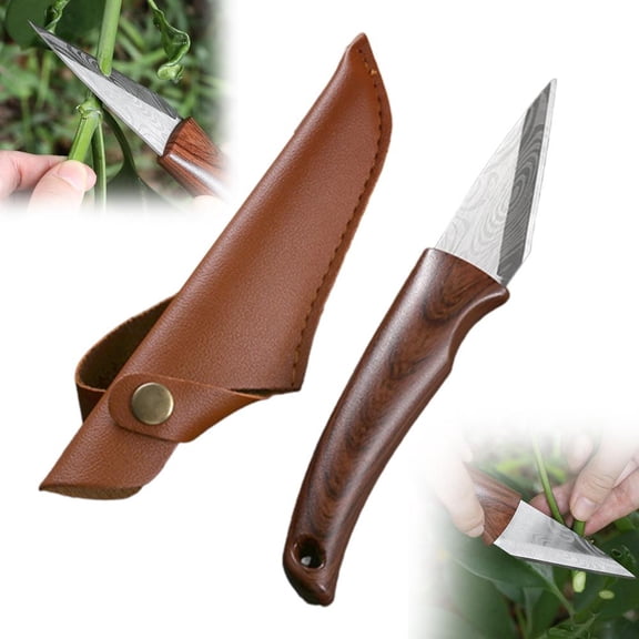 Metal Leather Grafting Knife - Ergonomic Precision Garden Tool for Pruning & Budding