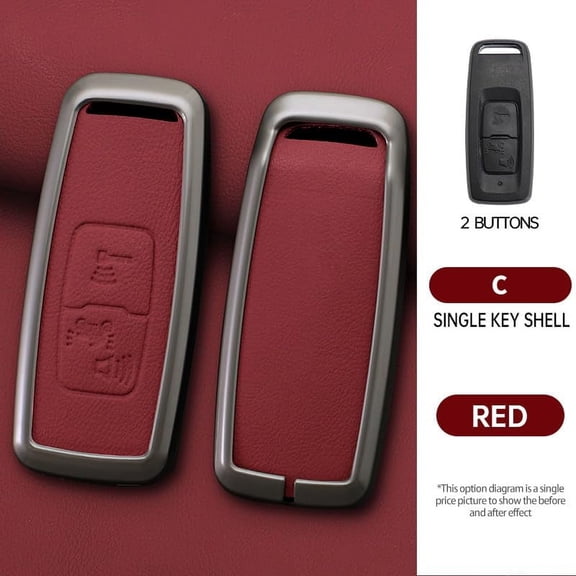 Metal & Leather Motorcyle Key Fob Cover Case Compatible with HONDA pcx 160 125 adv 150 scoopy 2023 VISION SH 125/150 SH350 SUPER CUB 350 2021 2022 Keyless with Weave Keychain