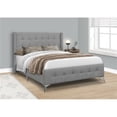 thumbnail image 1 of Metal Legs Grey & Chrome Transitional Queen Size Bed, 1 of 1