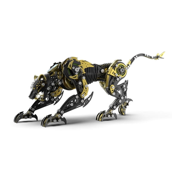 Metal Leopard Model Kit, Steampunk Mechanical Animal Assembly for Desktop Display, Challenge Gift 3D Puzzle for Adults