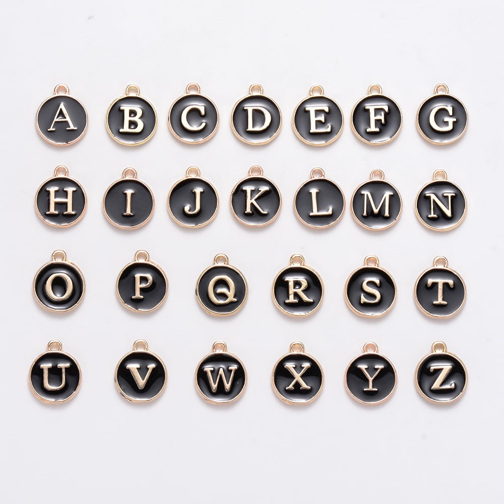 Metal Letter Charms for Jewelry Making, Alphabet Initial Charms