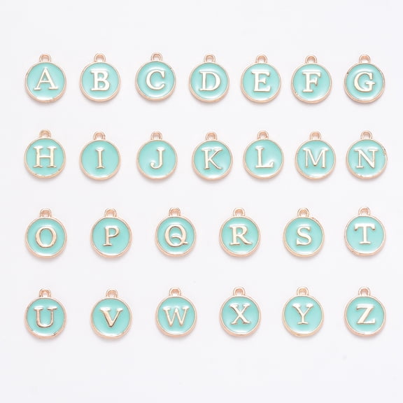 Metal Letter Charms for Jewelry Making, Alphabet Initial Charms for Bracelets,4 Sets Alphabet Pendants for DIY Necklaces Bracelets EarringsAlloy Alphabet A-Z Enamel Letter Charms