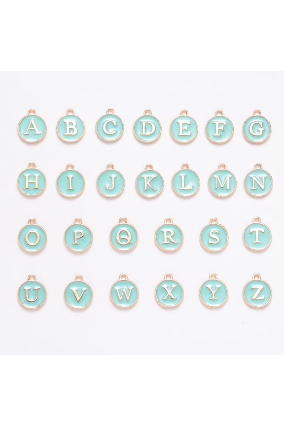 Metal Letter Charms for Jewelry Making, Alphabet Initial Charms for Bracelets,4 Sets Alphabet Pendants for DIY Necklaces Bracelets EarringsAlloy Alphabet A-Z Enamel Letter Charms