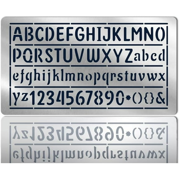 Metal Letter and Number Stencils 3.98x6.97inch A-Z Alphabet 0-9 Number Symbol Stencils Reusable Planner Templates for Scrapbooking Journaling Wood Carving BurningMixed Color