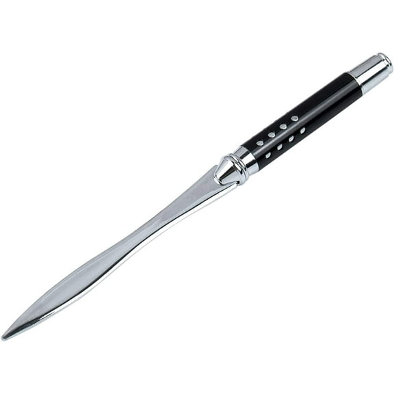 Metal Letter Opener Envelope Slitter Paper Knife for Women Men Home Office (Classic Black)