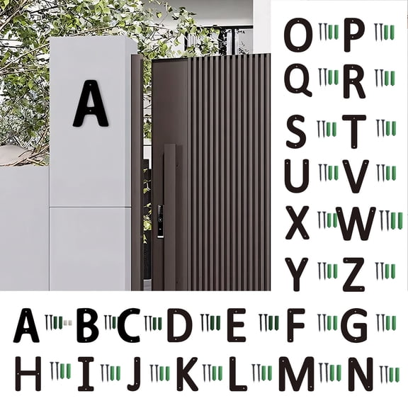 Metal Letters for Outdoor Signs Metal Letters House Numbers and Metal Letters for Outdoor Signs for Door Mailbox Garden Home Office Three-Dimensional Iron Art Letters House Screw House Sign