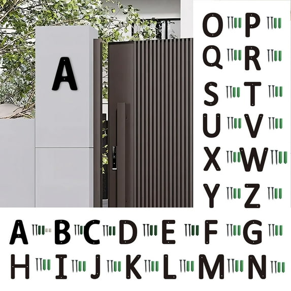 Metal Letters for Outdoor Signs Metal Letters House Numbers and Metal Letters for Outdoor Signs for Door Mailbox Garden Home Office Three-Dimensional Iron Art Letters House Screw House Sign
